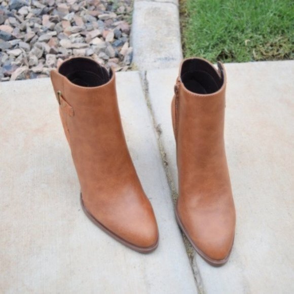 Ankle Booties Tan Pointed Toe Caramel 3" Boot - Picture 5 of 7